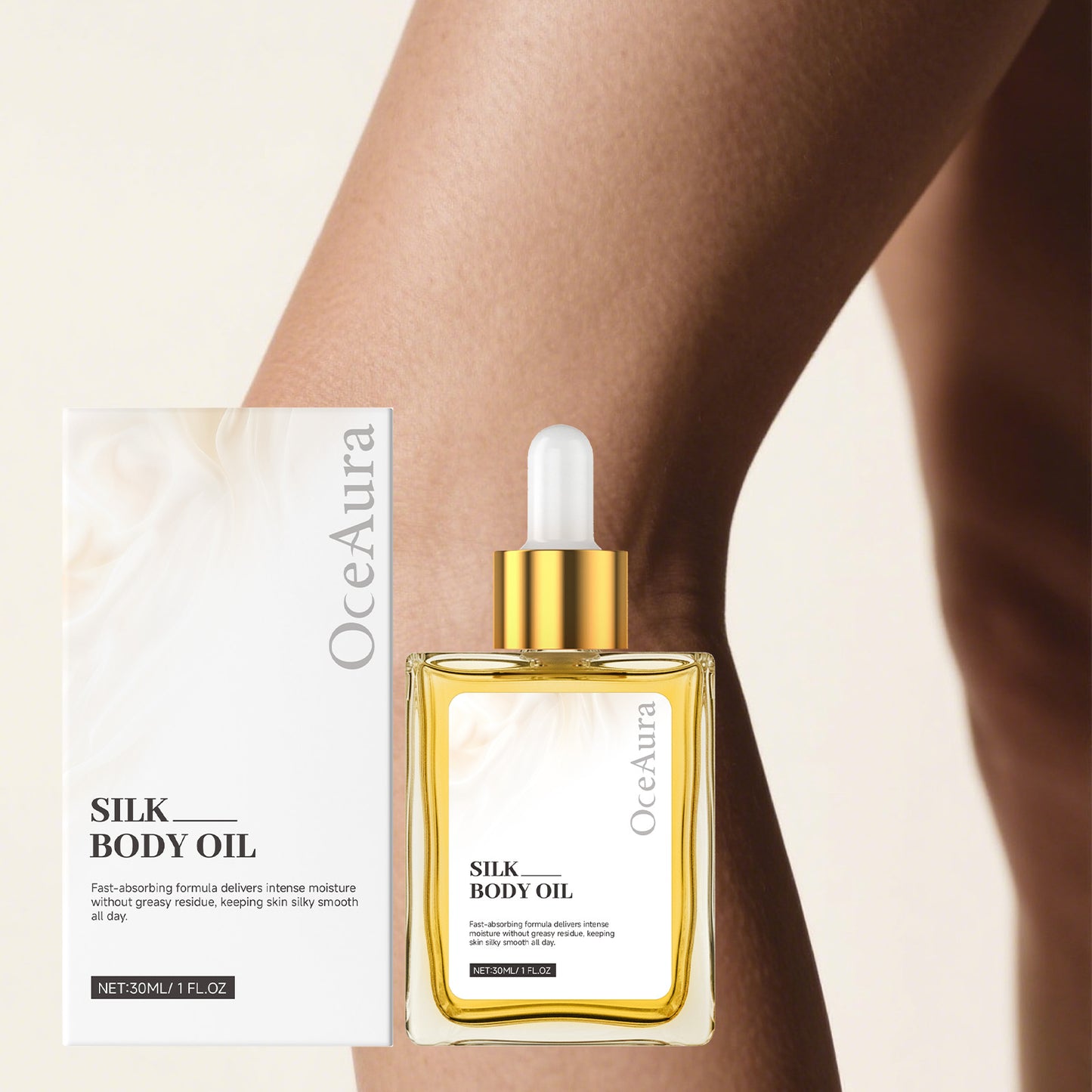 ✨ OceAura Silk Body Oil – Moisturizing & Smoothing Body Oil for Dry Skin, Silky Soft Glow & Non-Greasy After Shower Care 💛