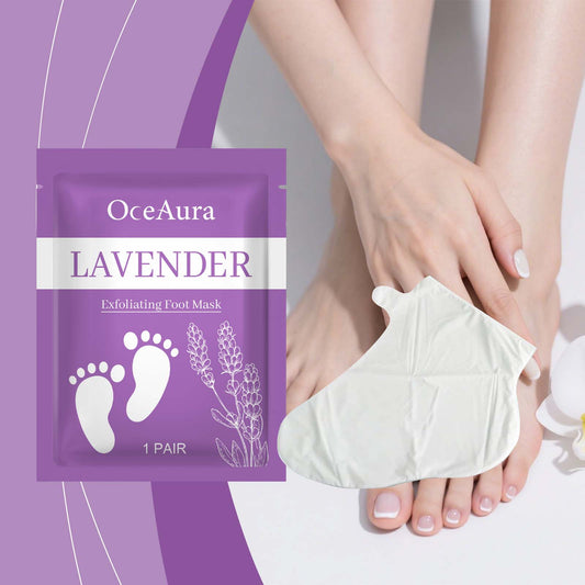 ✨ OceAura Lavender Exfoliating Foot Mask – Moisturizing & Smoothing Foot Care for Dry, Rough Heels & Soft-Looking Feet 🦶💜