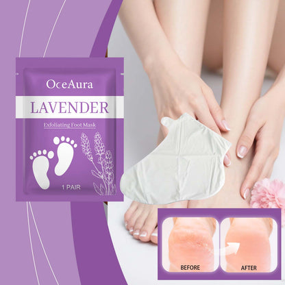 ✨ OceAura Lavender Exfoliating Foot Mask – Moisturizing & Smoothing Foot Care for Dry, Rough Heels & Soft-Looking Feet 🦶💜