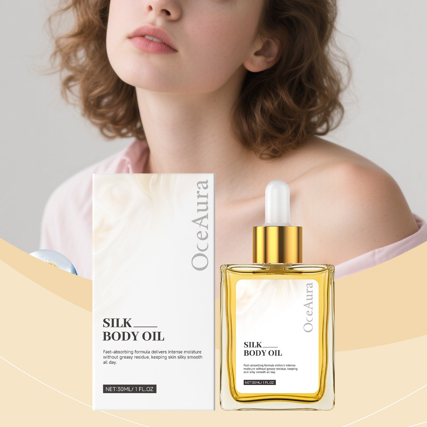 ✨ OceAura Silk Body Oil – Moisturizing & Smoothing Body Oil for Dry Skin, Silky Soft Glow & Non-Greasy After Shower Care 💛