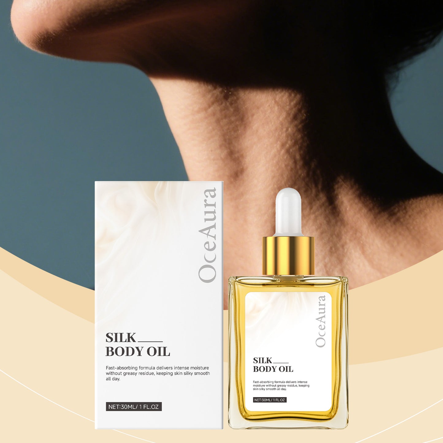 ✨ OceAura Silk Body Oil – Moisturizing & Smoothing Body Oil for Dry Skin, Silky Soft Glow & Non-Greasy After Shower Care 💛
