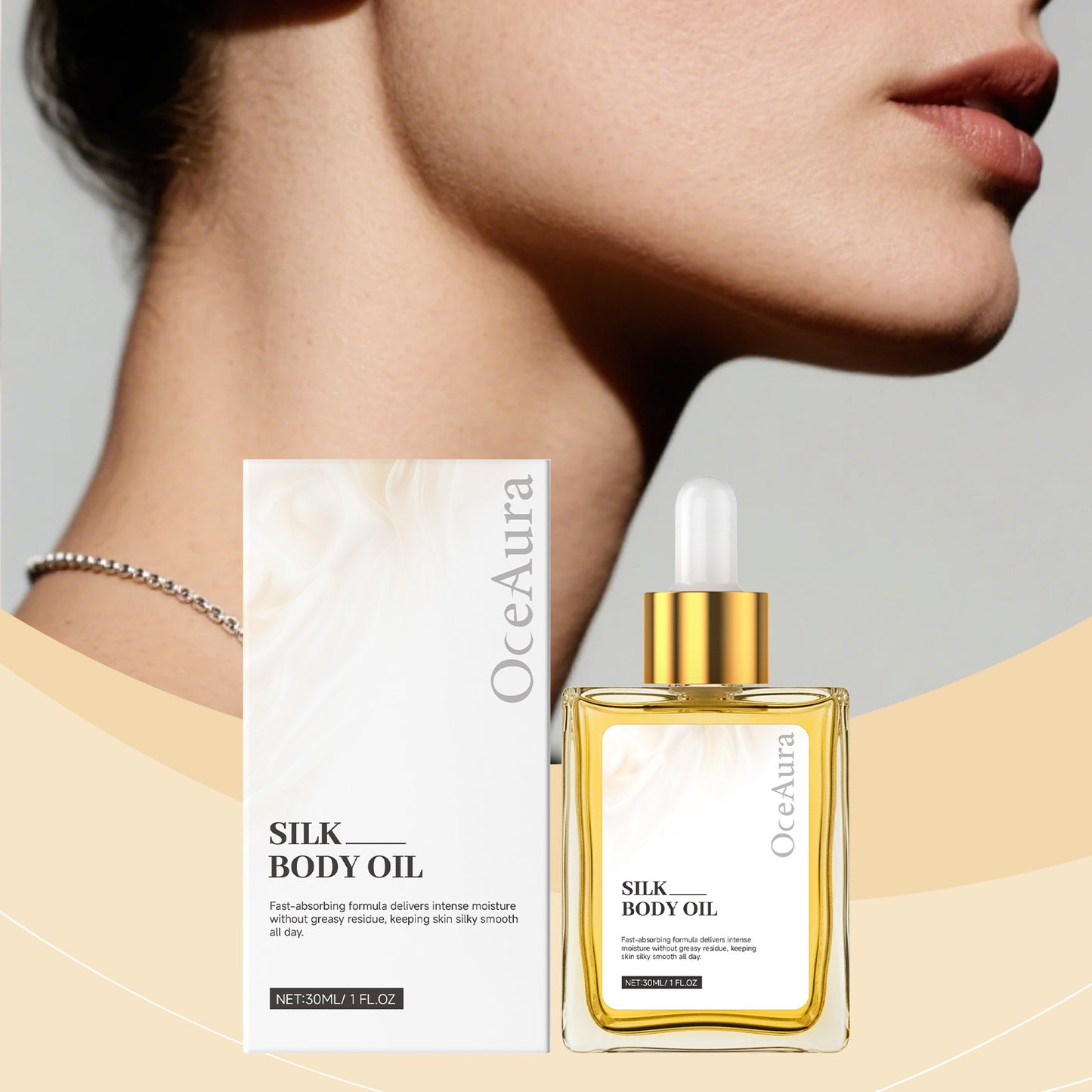 ✨ OceAura Silk Body Oil – Moisturizing & Smoothing Body Oil for Dry Skin, Silky Soft Glow & Non-Greasy After Shower Care 💛