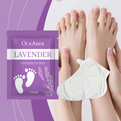 ✨ OceAura Lavender Exfoliating Foot Mask – Moisturizing & Smoothing Foot Care for Dry, Rough Heels & Soft-Looking Feet 🦶💜