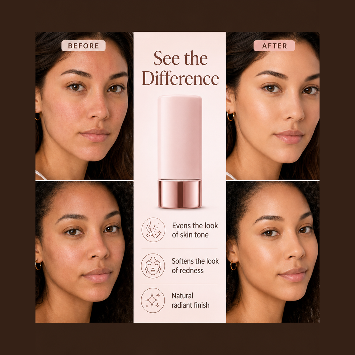 CC Color-Correcting Tinted Serum – Lightweight, Shade-Adaptive Coverage with 24H Hydration & 16H Waterproof Wear