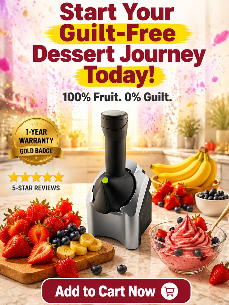 100% Pure Fruit Ice Cream Maker - 60s Auto Dessert Machine, Healthy & Zero Fat for Family